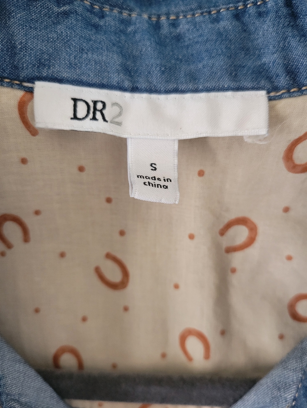 NWOT DR2 100% Cotton Denim Button Up Sz S - Picture 4 of 9